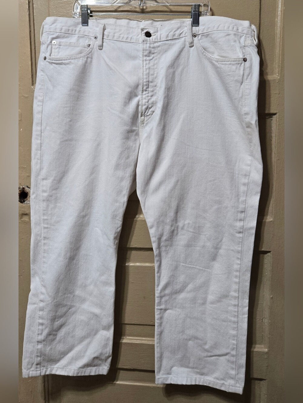 Polo Ralph Lauren Vintage 100% Cotton Straight White Jeans 42x30 RN 41381